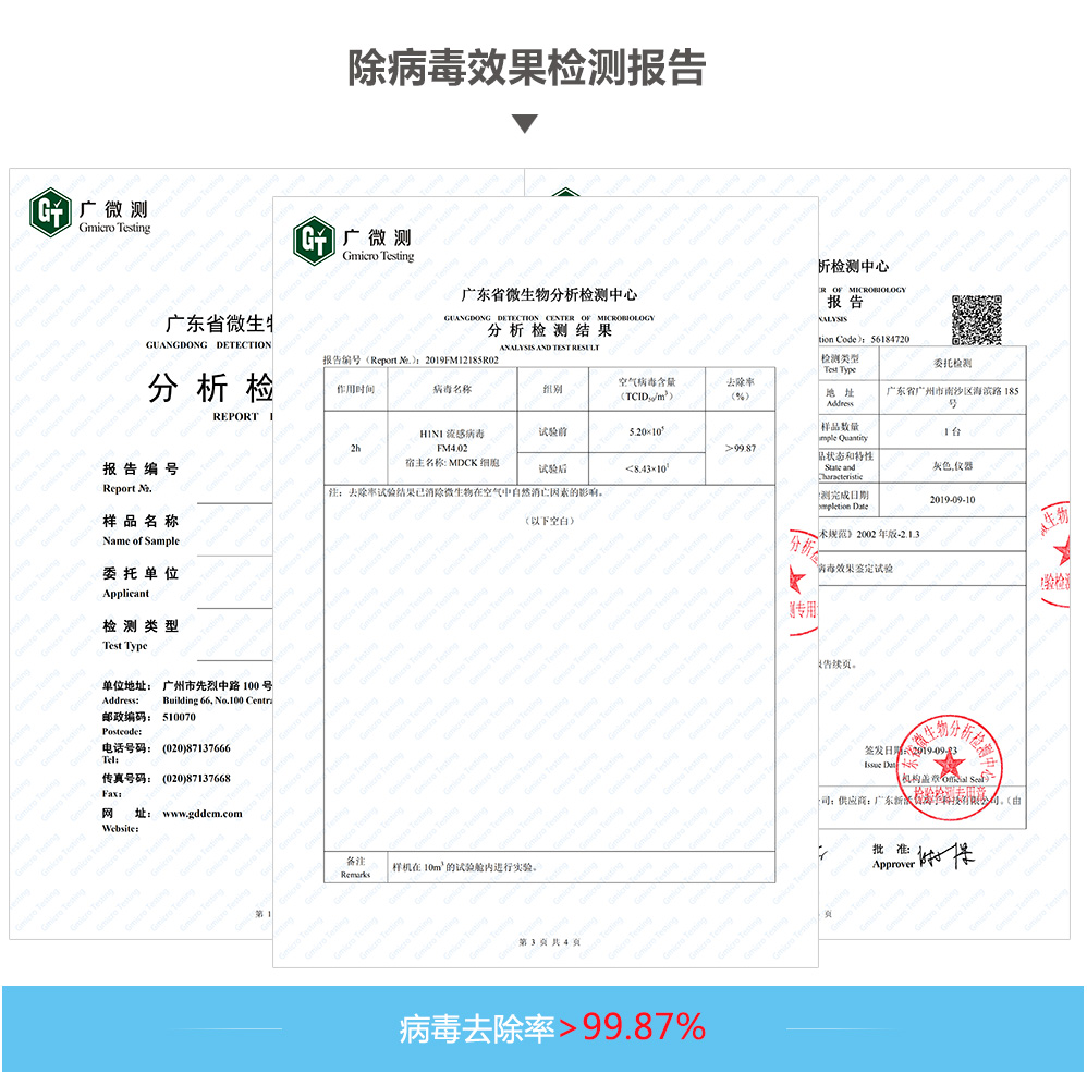 小粒徑負離子可滅其多種病毒活性，阻斷細菌、病毒等傳播途徑